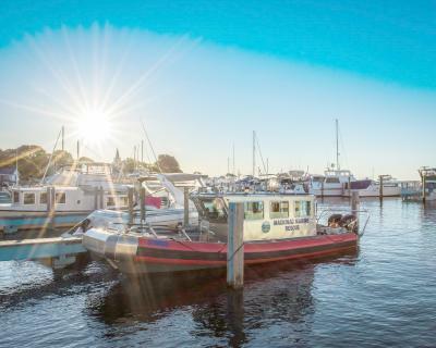 MMR at its home slip in the Mackinac Island Marina